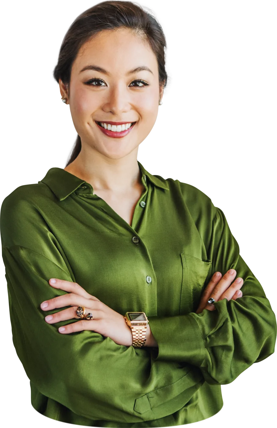 Smiling young professional with arms crossed